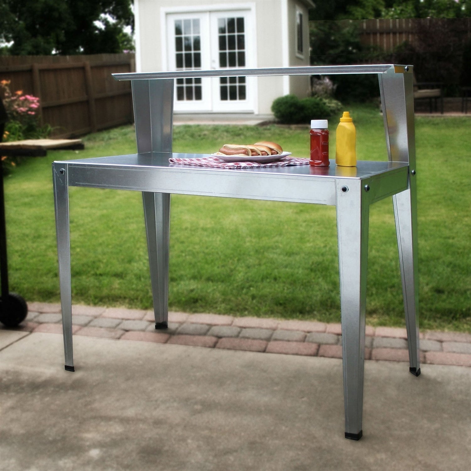 Galvanized Steel Potting Bench Garden Workstation Rack Table-1