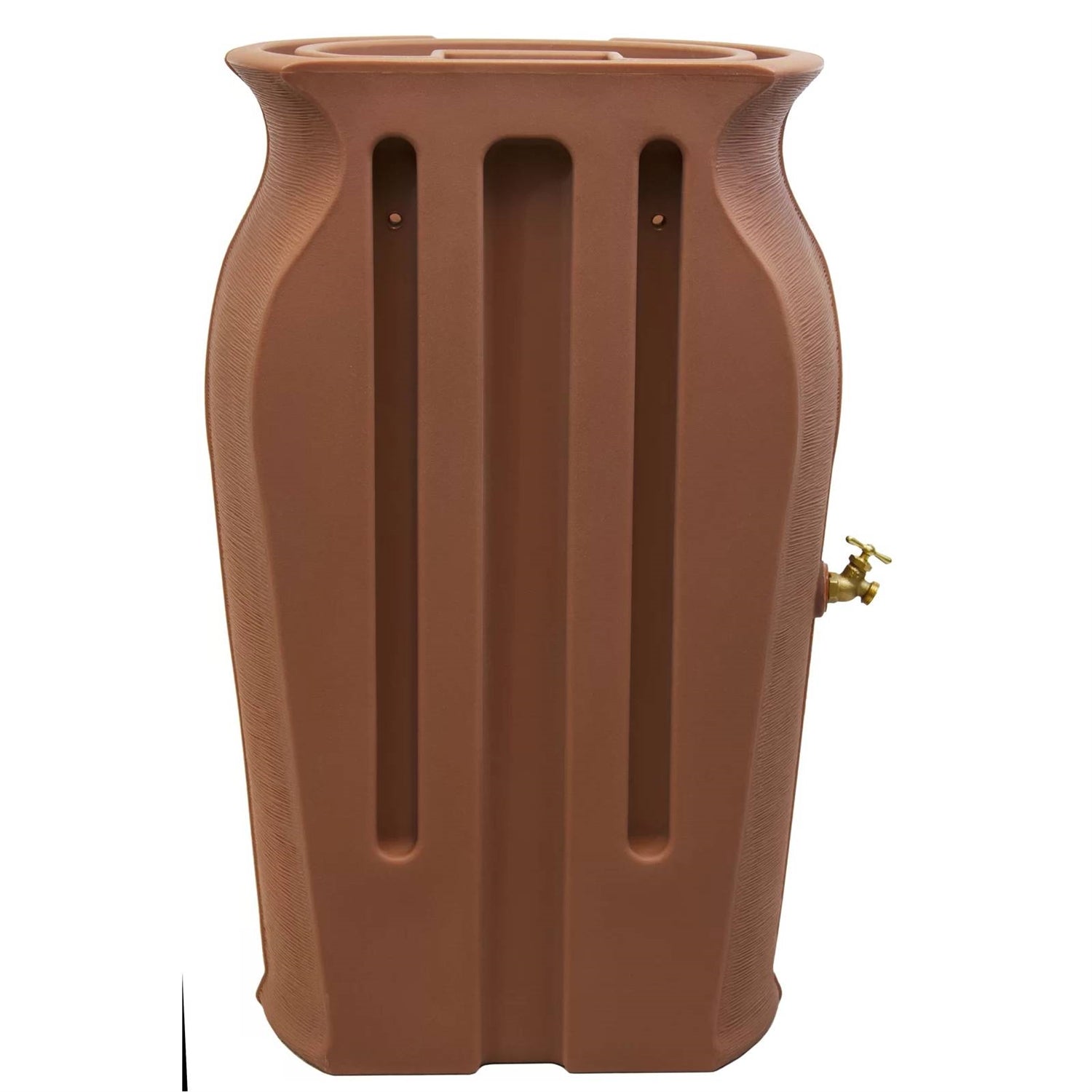 Terra Cotta 50-Gallon Plastic Urn Rain Barrel with Planter Top-4