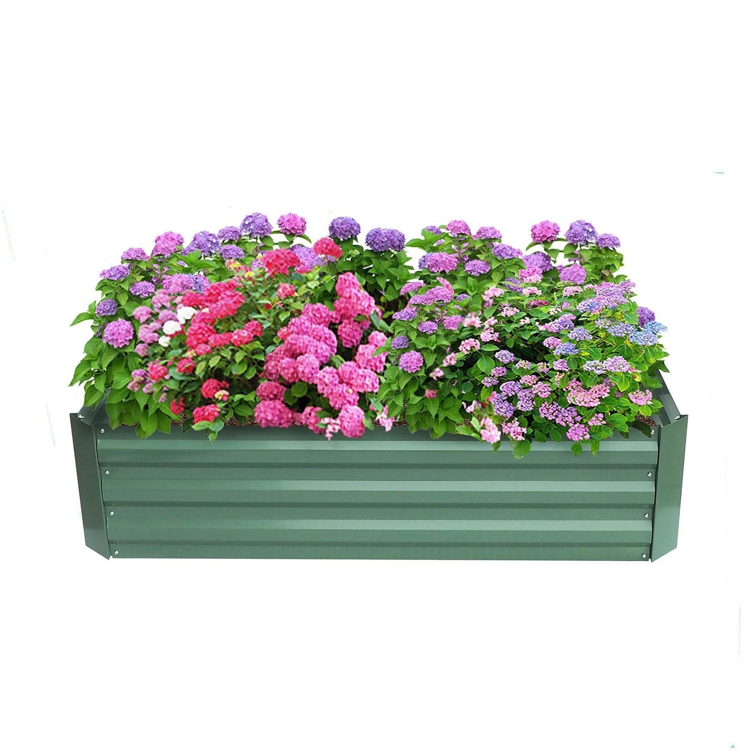 4-ft x 3-ft x 11-inch Raised Garden Bed Planter Box in Green Steel Metal-1