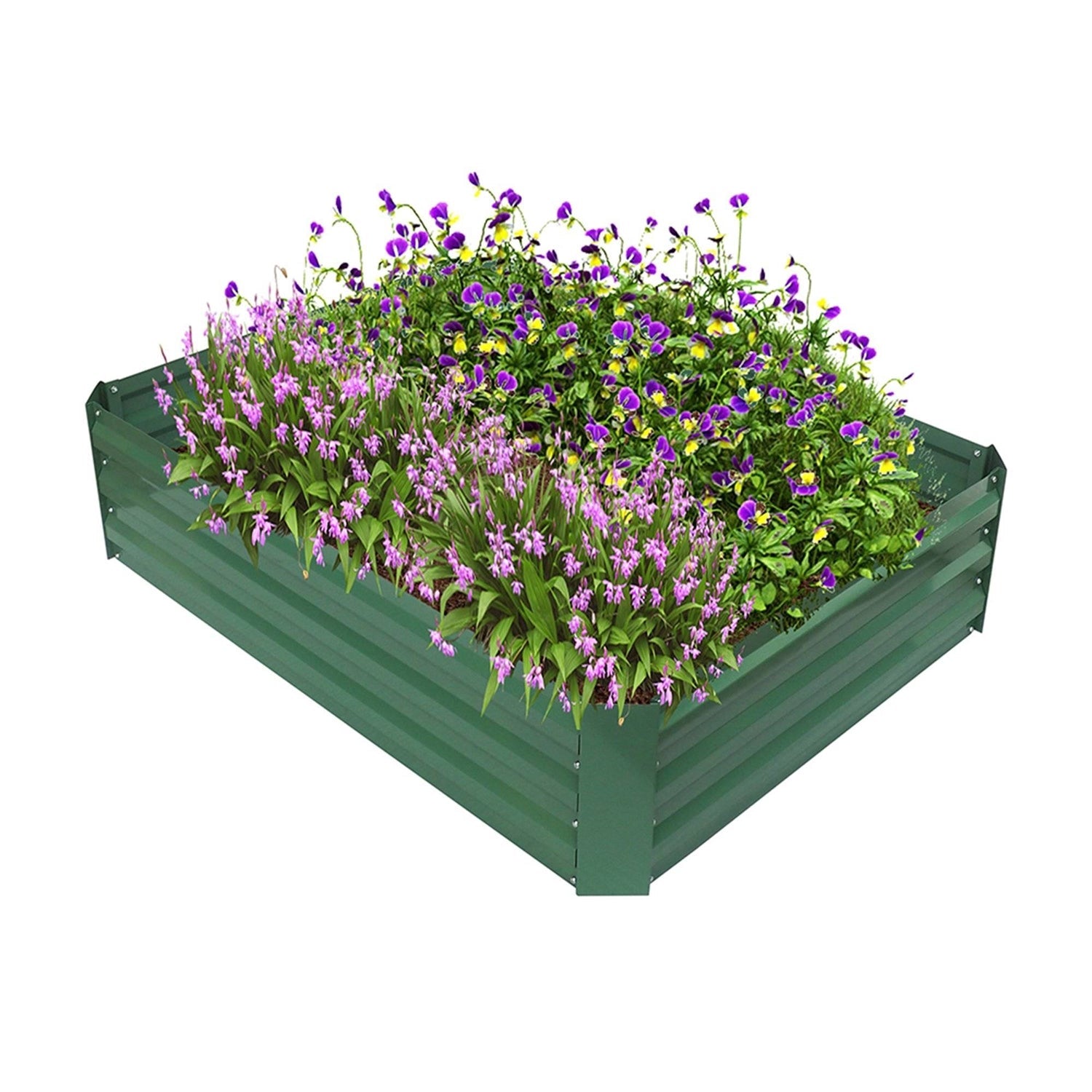 4-ft x 3-ft x 11-inch Raised Garden Bed Planter Box in Green Steel Metal-3