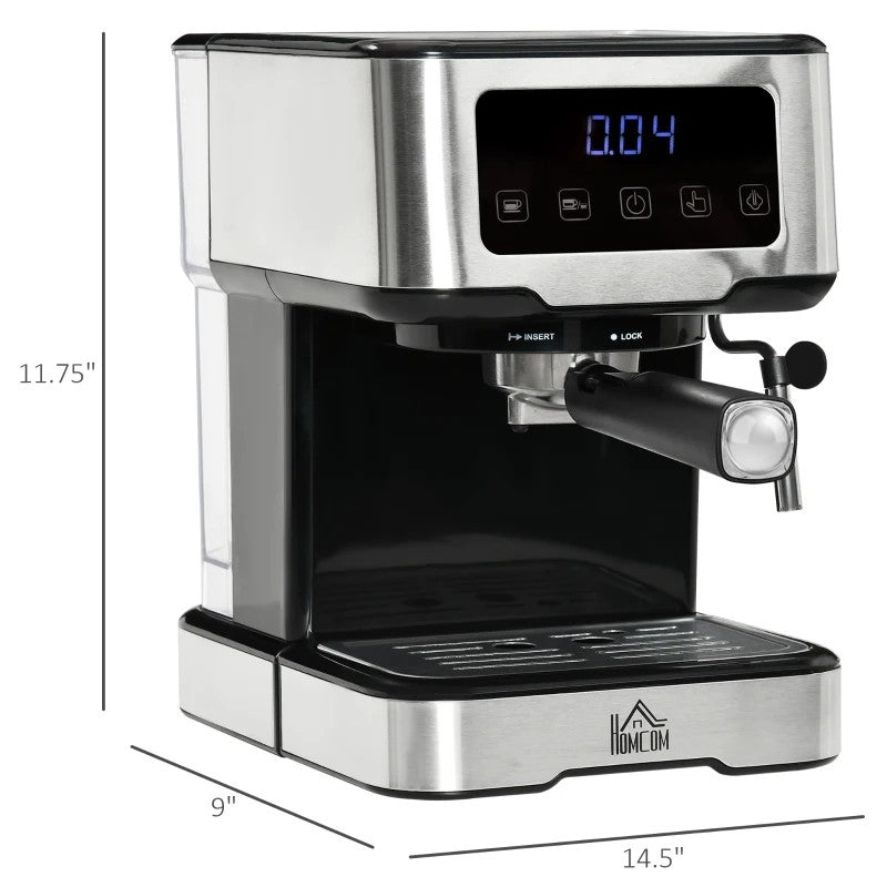 Home Kitchen Coffee Latte Cappuccino Espresso Machine with Milk Frother Wand-4