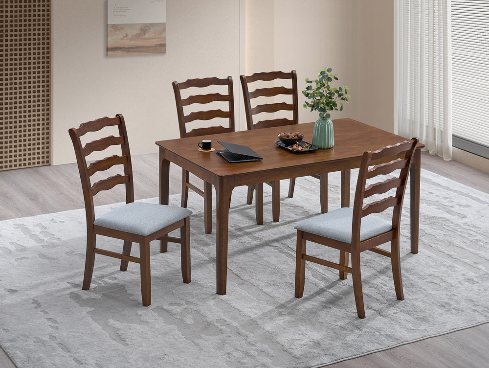 ACTU Farmhouse Dining Table Set with Upholstered Chairs for 4–6