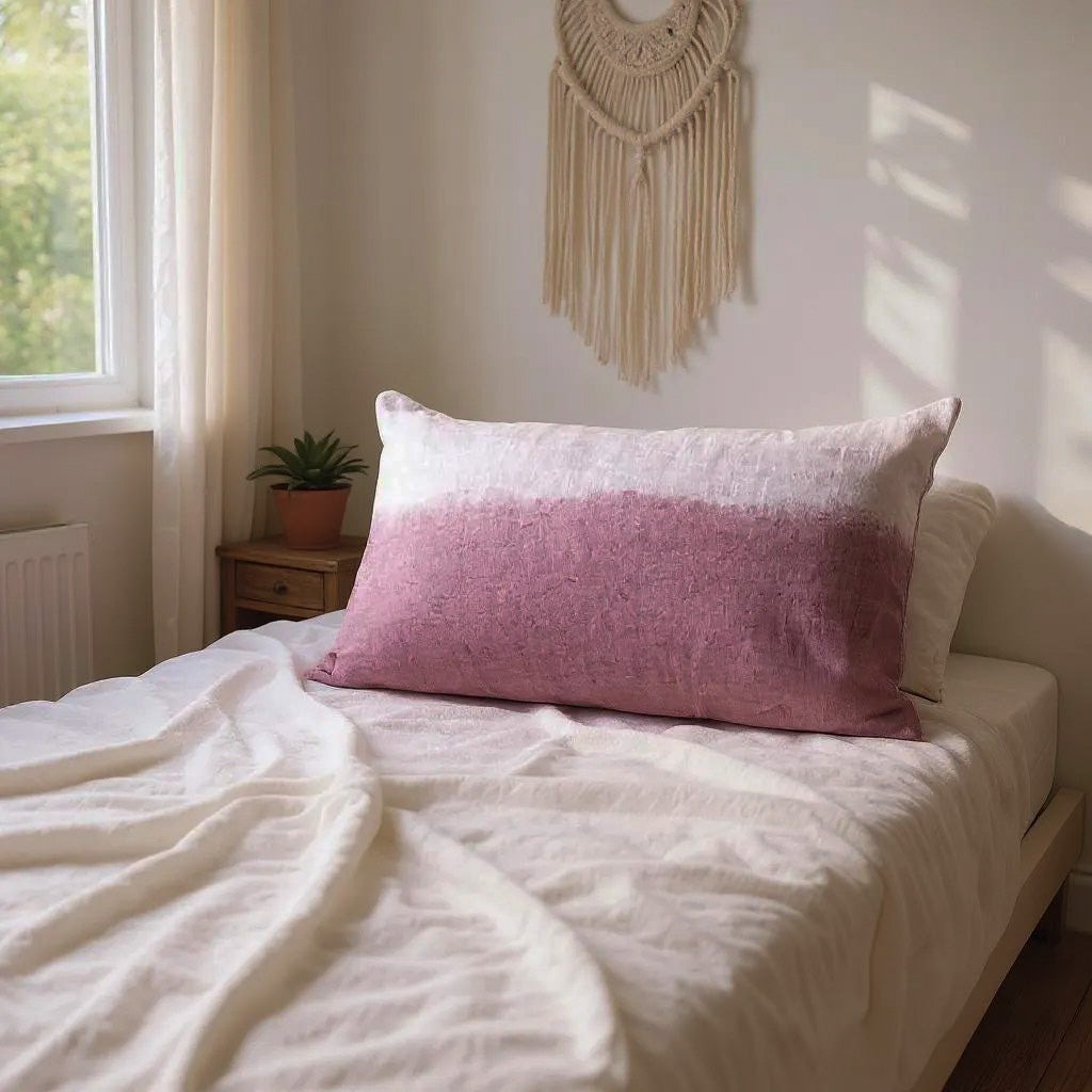 Linen Lumbar Ombre Throw Pillow