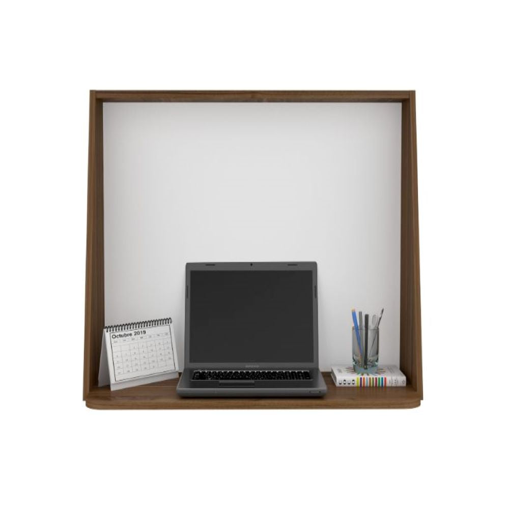 Wall Desk Afrec, Single Shelf, Mahogany / White Finish-1