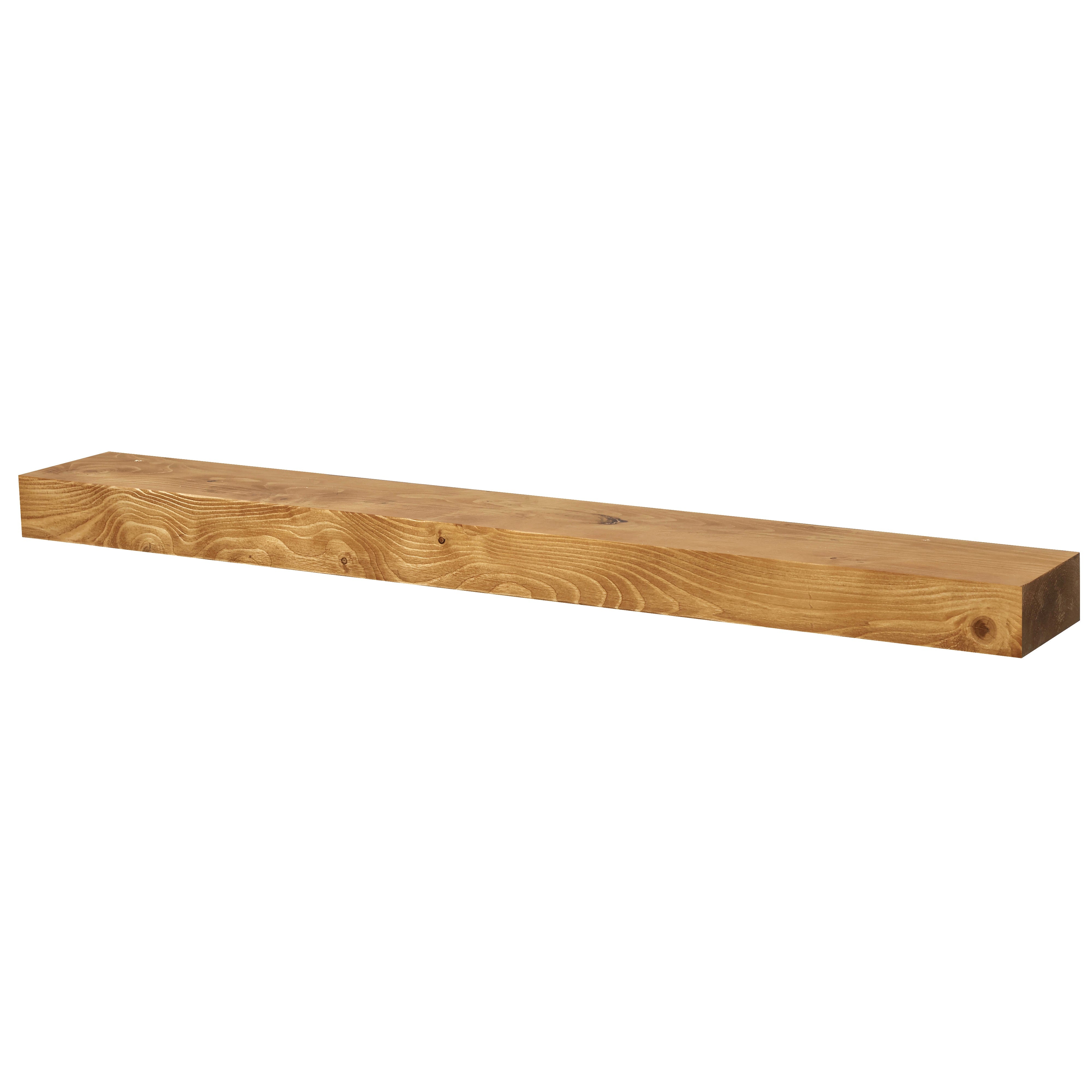 Smooth Solid Floating Timber Fireplace Mantel Shelf
