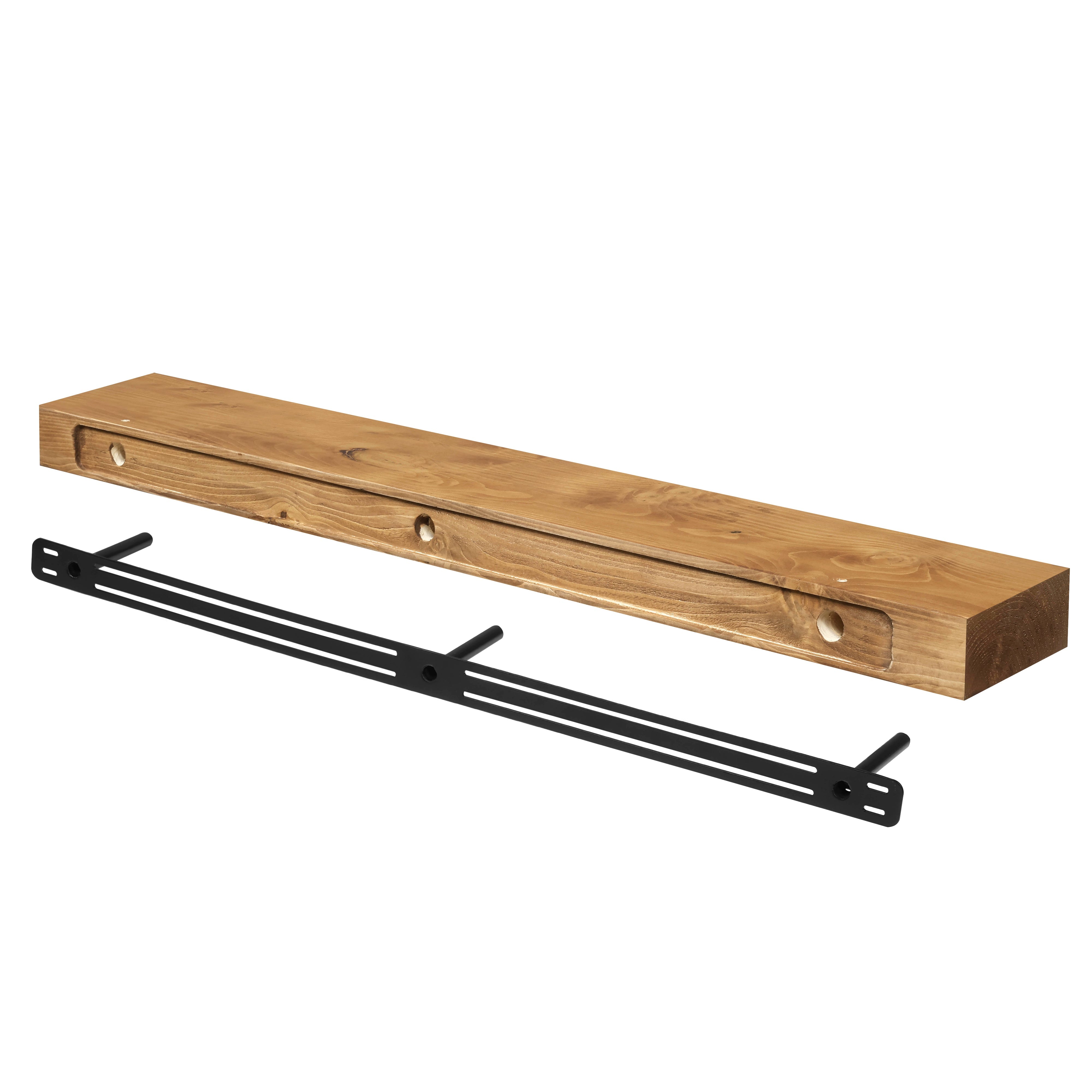 Smooth Solid Floating Timber Fireplace Mantel Shelf