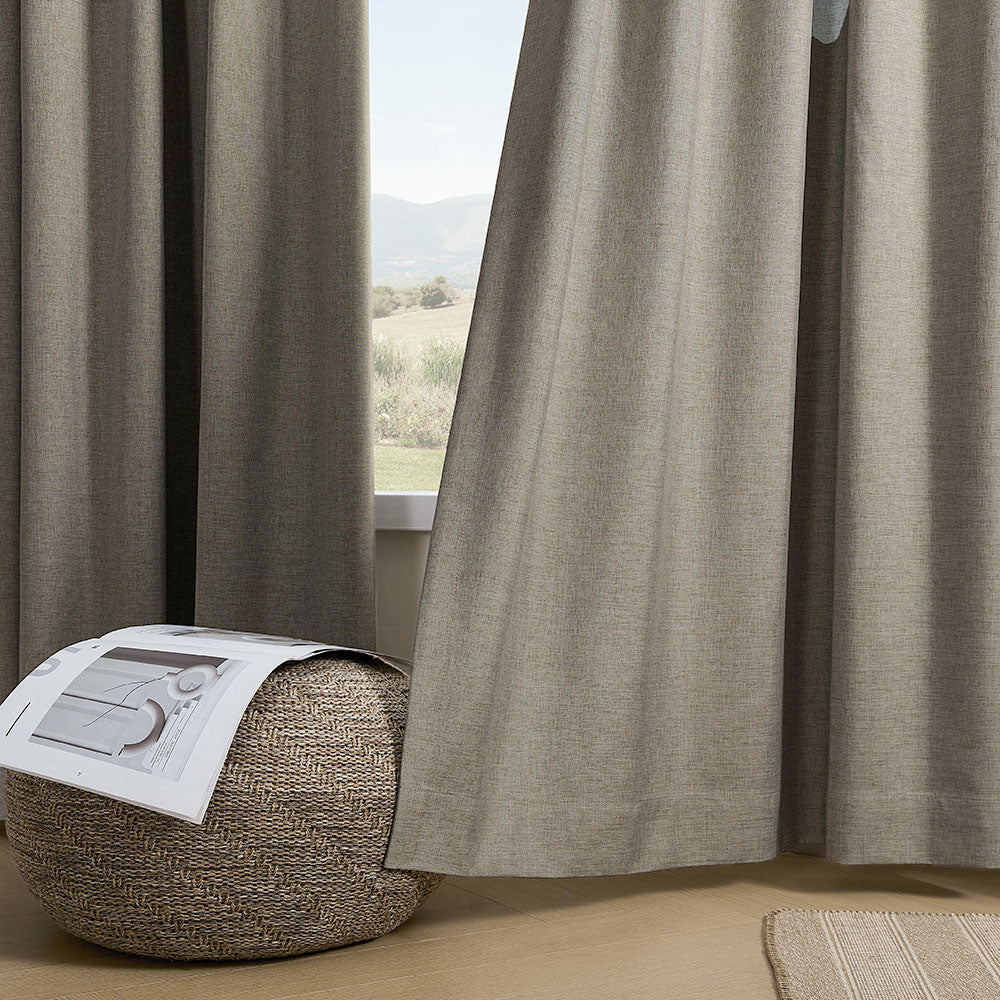 Aiden 100% Blackout Linen Textued Curtains