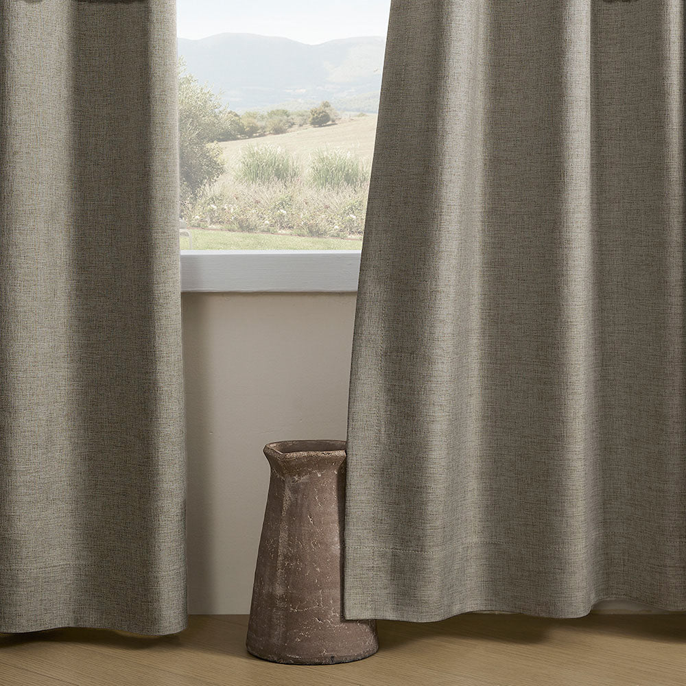Aiden 100% Blackout Linen Textued Curtains