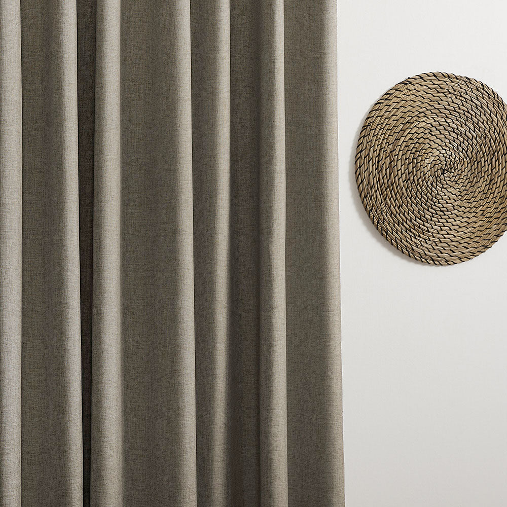 Aiden 100% Blackout Linen Textued Curtains