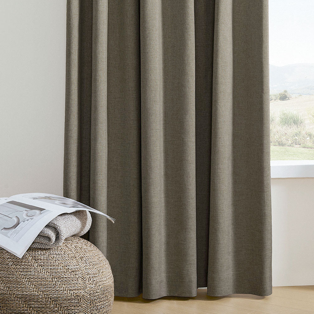 Aiden 100% Blackout Linen Textued Curtains