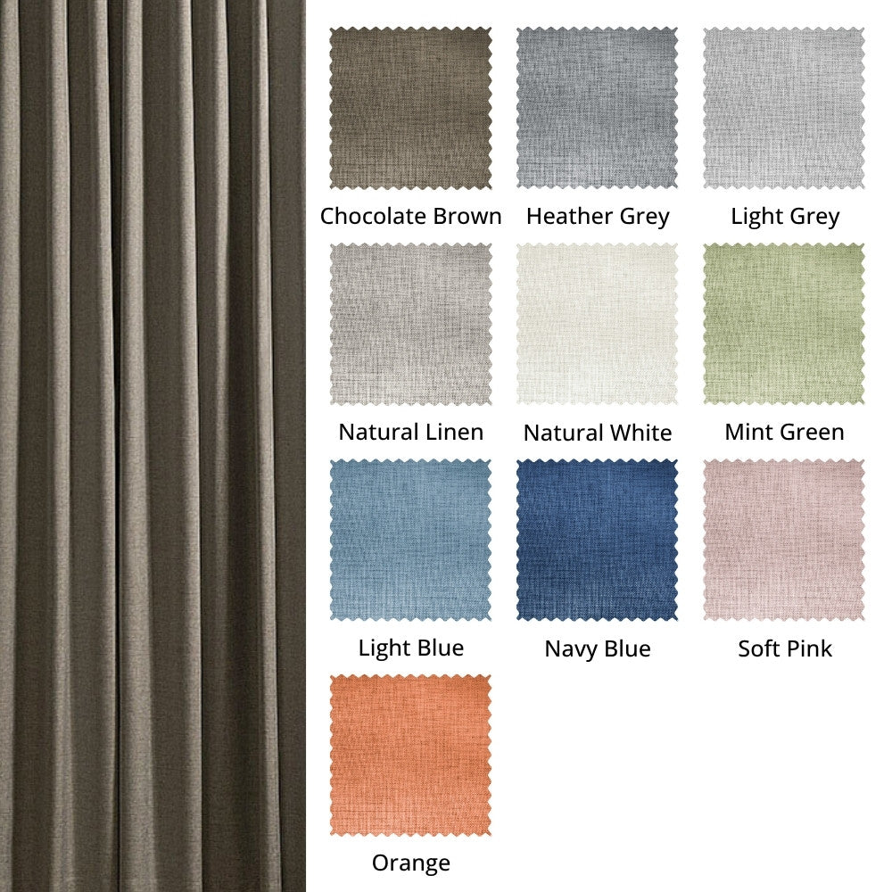 Aiden 100% Blackout Linen Textued Curtains