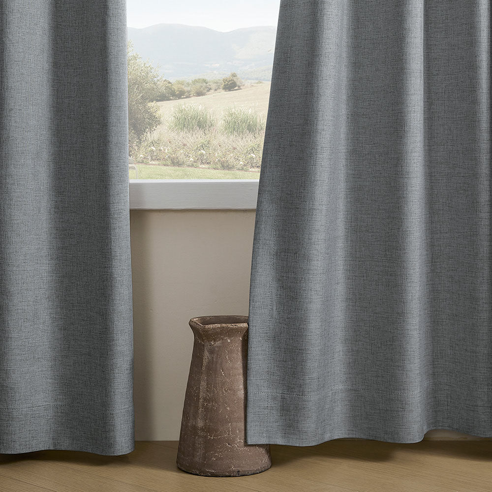 Aiden 100% Blackout Linen Textued Curtains