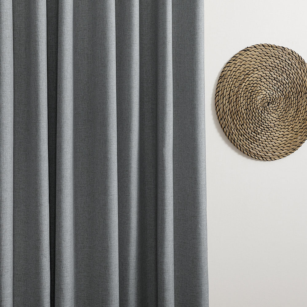 Aiden 100% Blackout Linen Textued Curtains