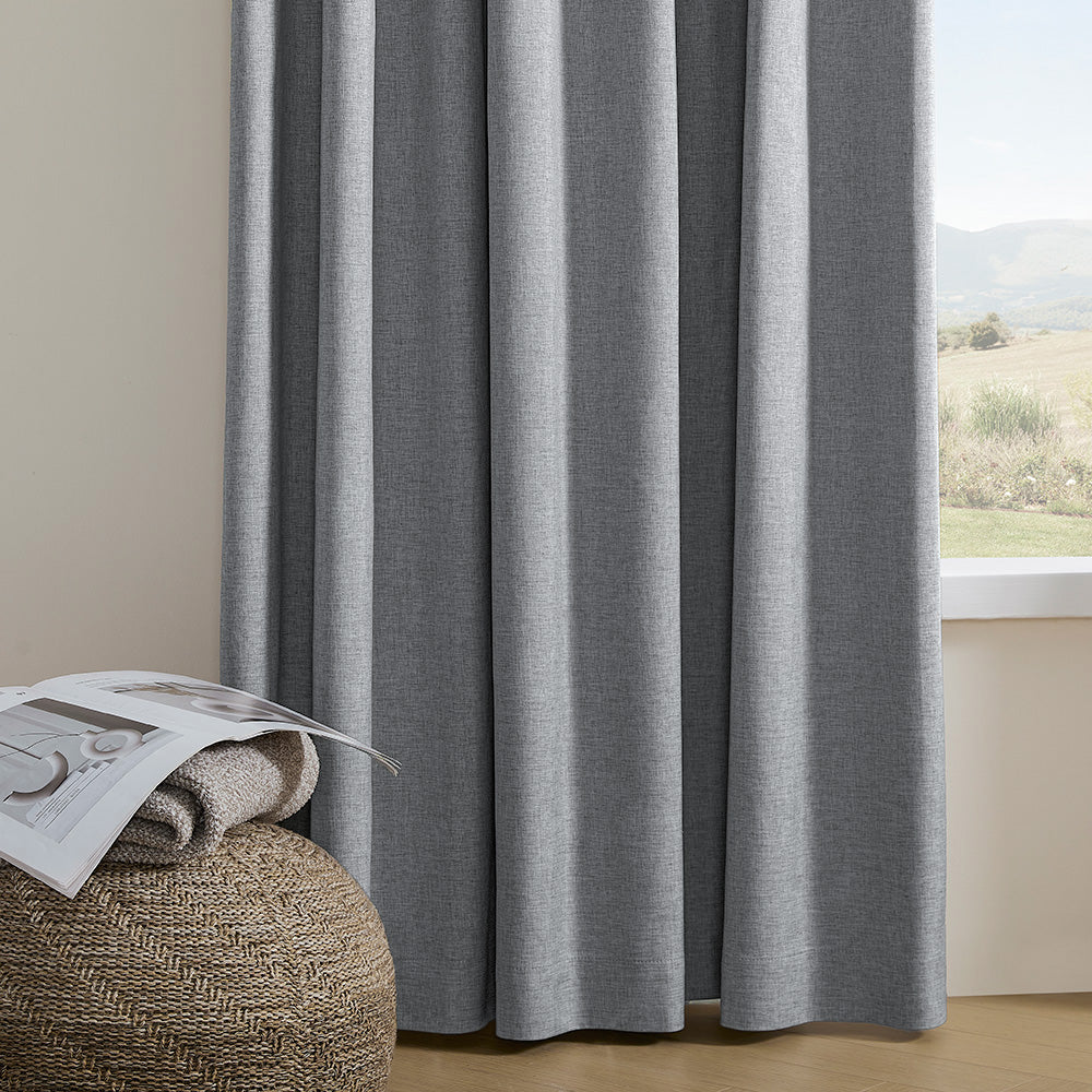 Aiden 100% Blackout Linen Textued Curtains