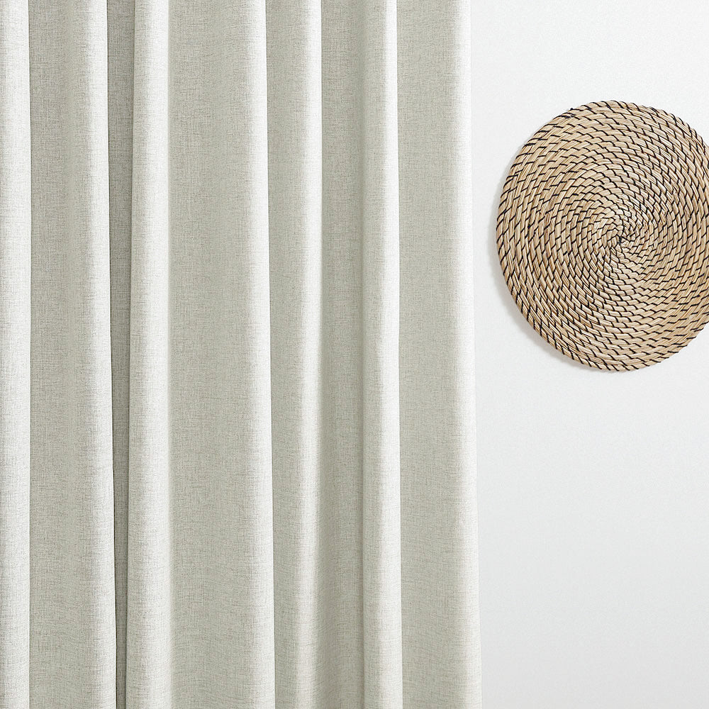Aiden 100% Blackout Linen Textued Curtains