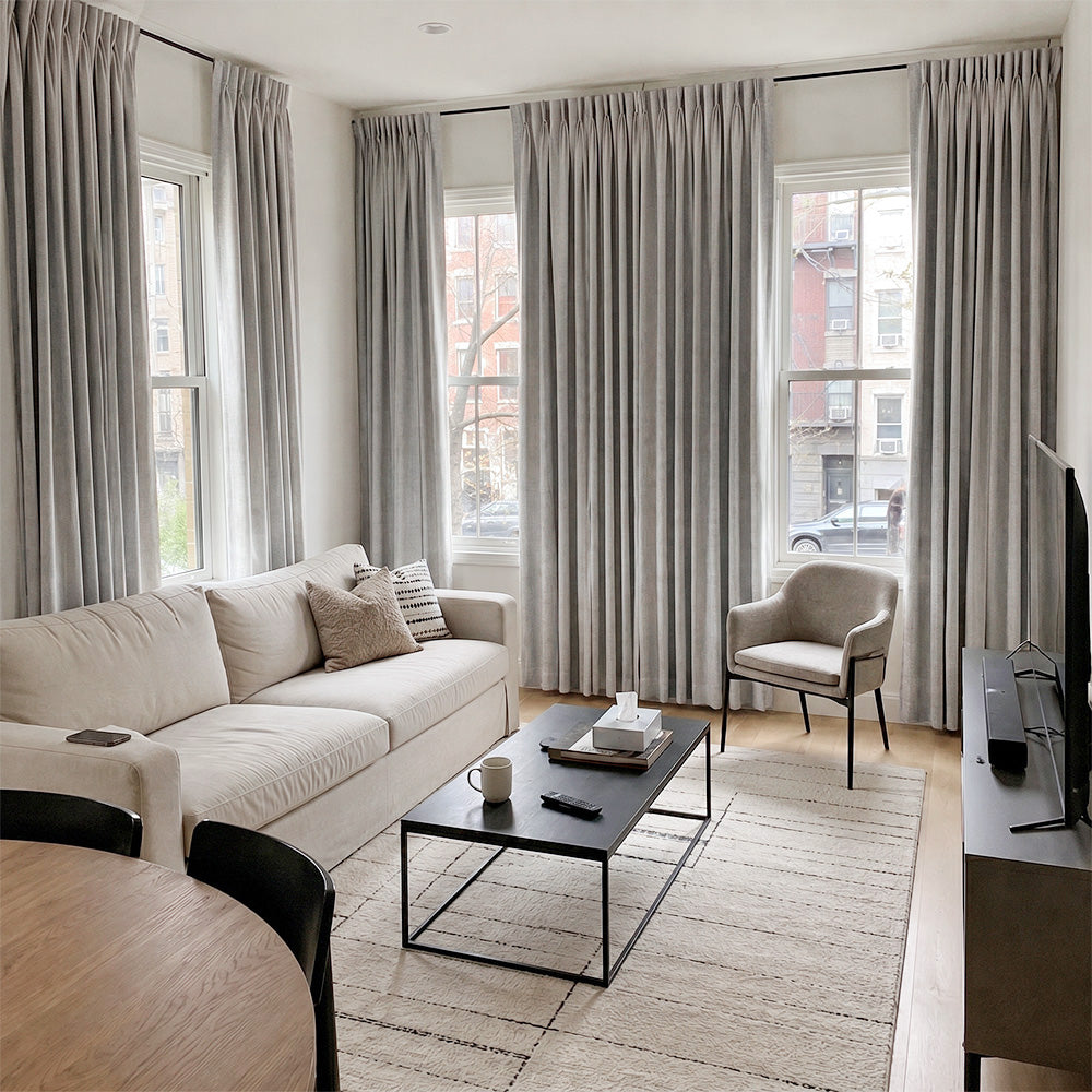 Aiden 100% Blackout Linen Textued Curtains