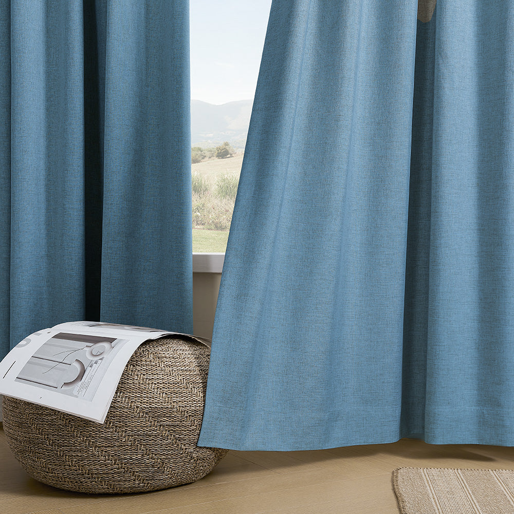 Aiden 100% Blackout Linen Textued Curtains