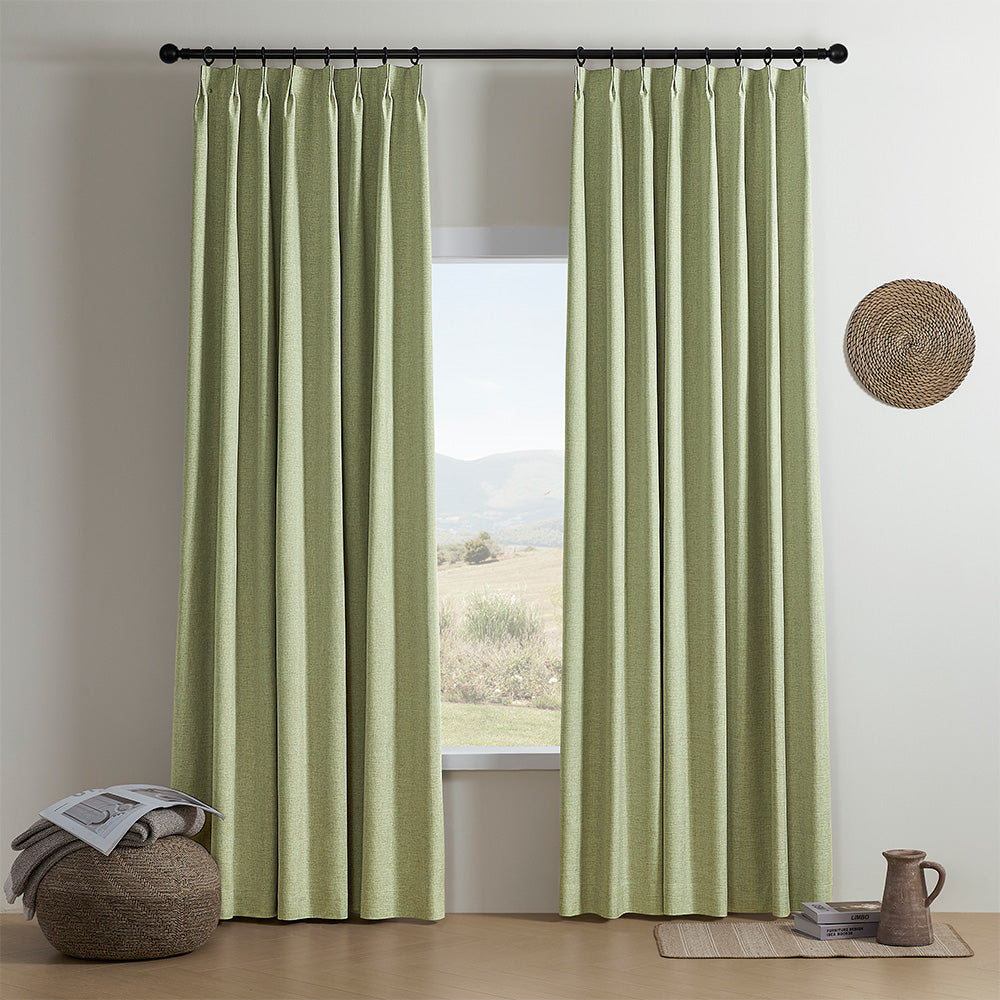 Aiden 100% Blackout Linen Textued Curtains