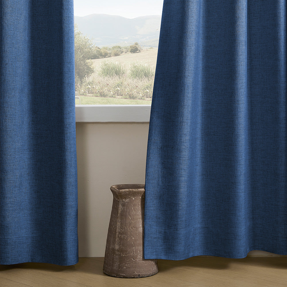 Aiden 100% Blackout Linen Textued Curtains