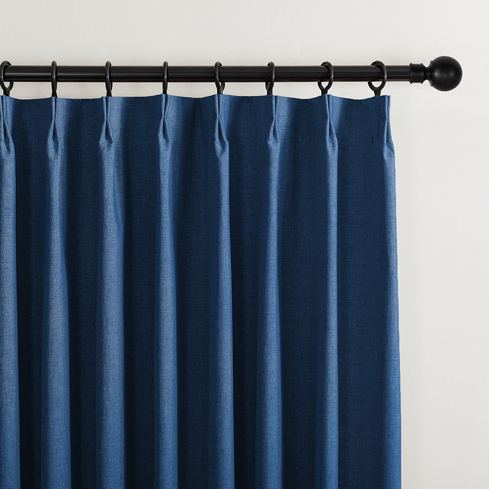 Aiden 100% Blackout Linen Textued Curtains