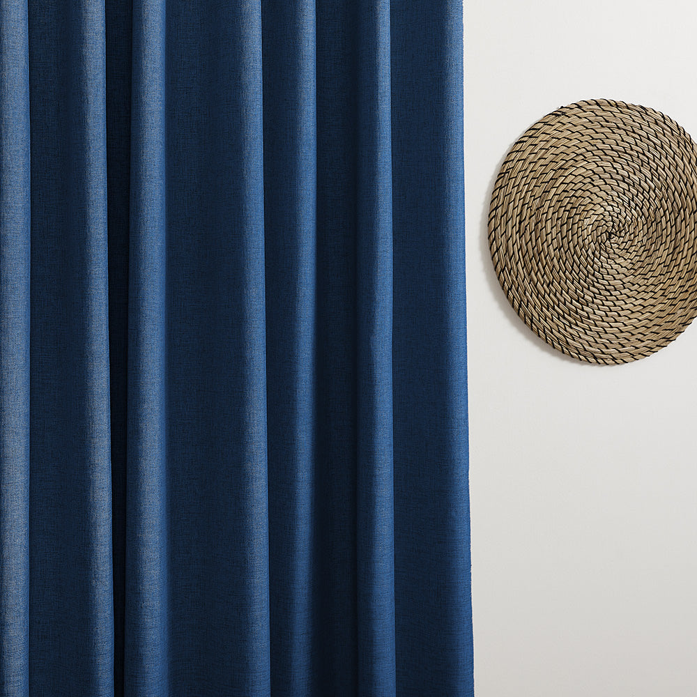 Aiden 100% Blackout Linen Textued Curtains