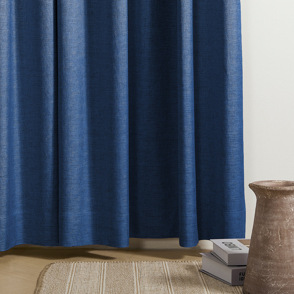 Aiden 100% Blackout Linen Textued Curtains