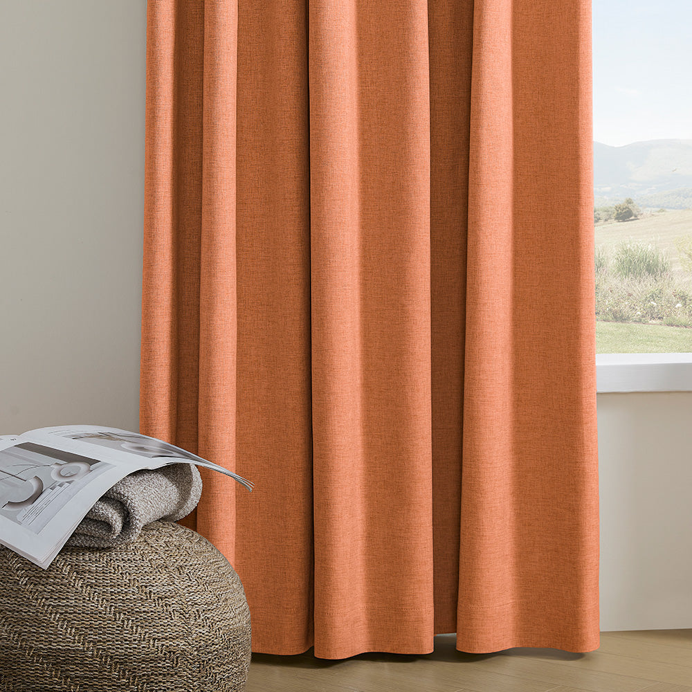 Aiden 100% Blackout Linen Textued Curtains