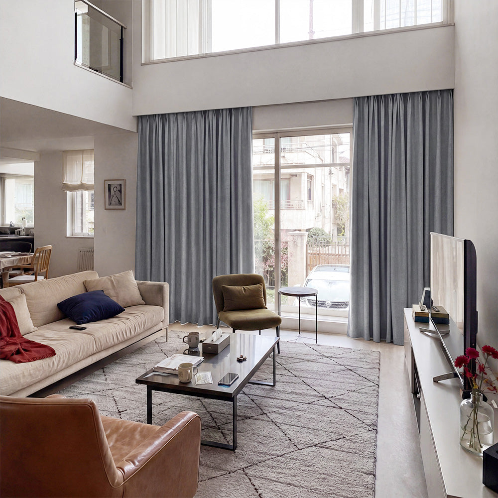 Aiden 100% Blackout Linen Textued Curtains