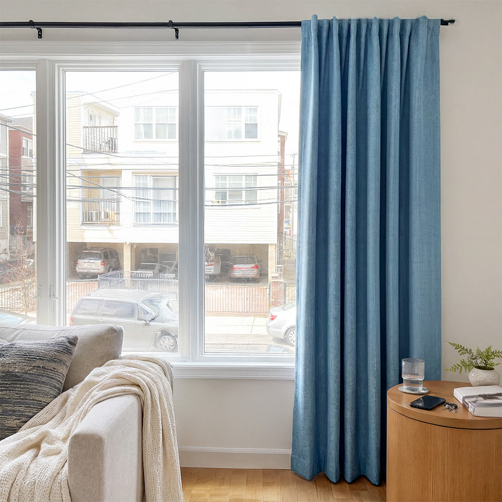Aiden 100% Blackout Linen Textued Curtains