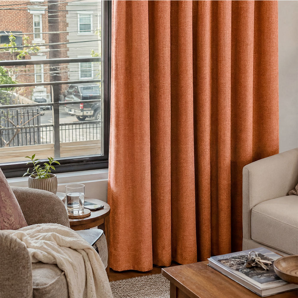 Aiden 100% Blackout Linen Textued Curtains