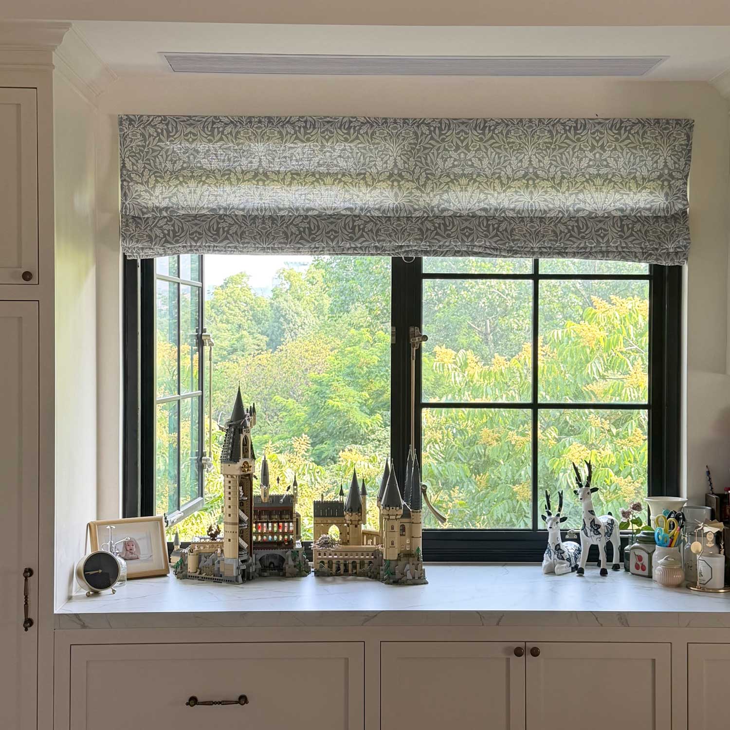 Aino Botanical Custom Roman Shade