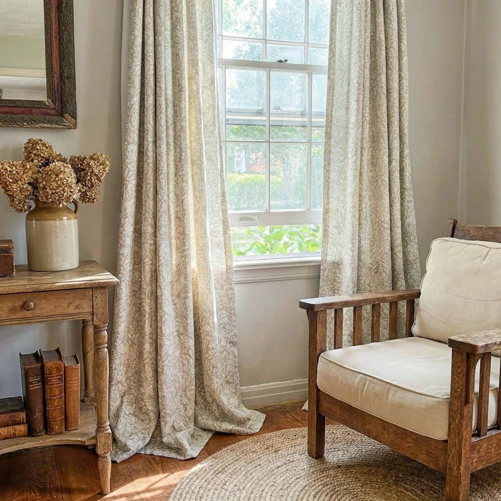 Aino Pastoral Style Floral Leaf Curtains