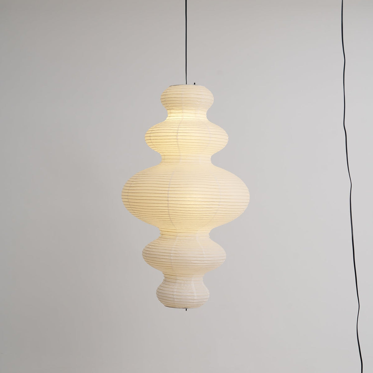 Shiroi | Plug In Pendant Light with Rice Paper Shade | Dimmable Lantern Lamp for Bedroom