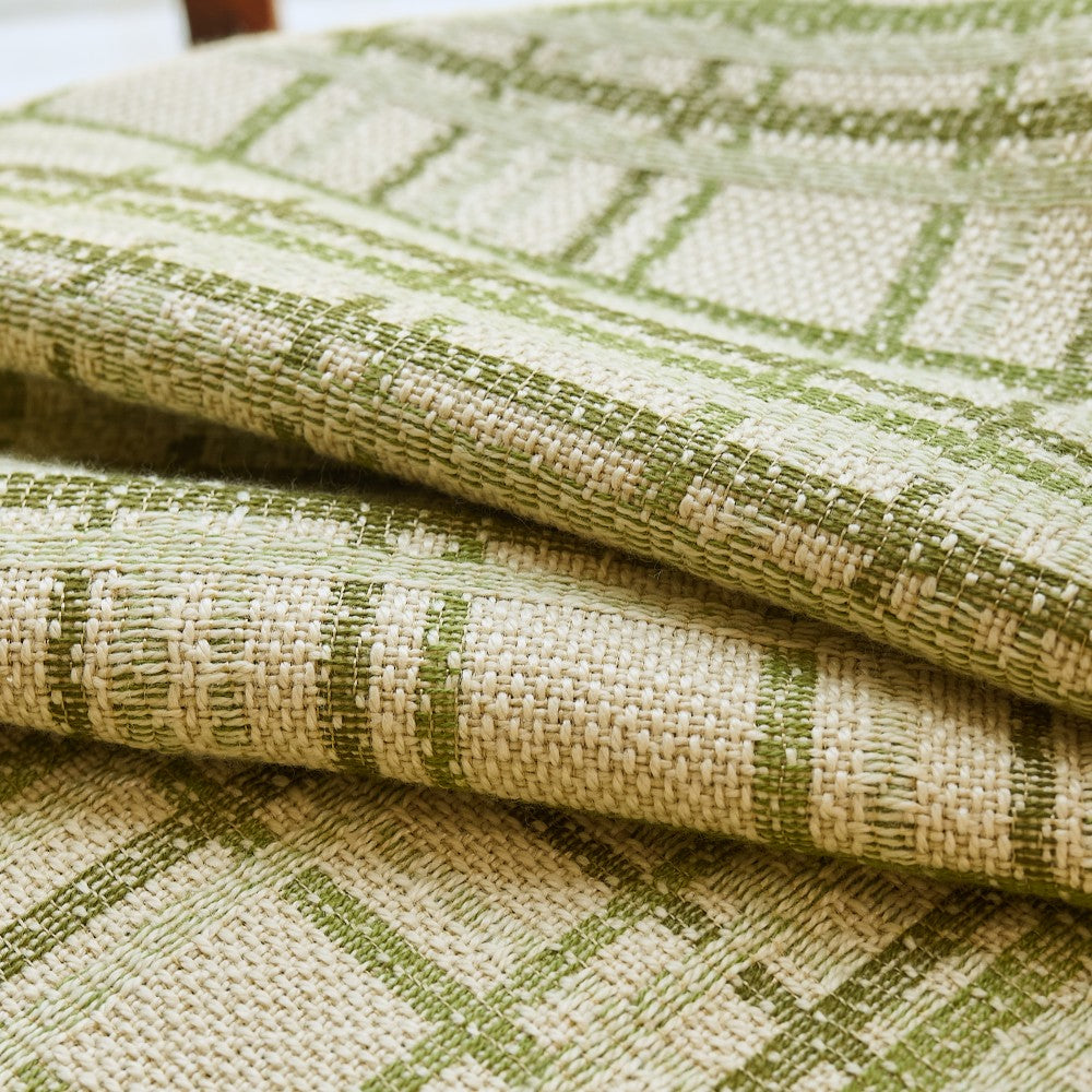 Alder Textured Grid Linen-Cotton Curtains