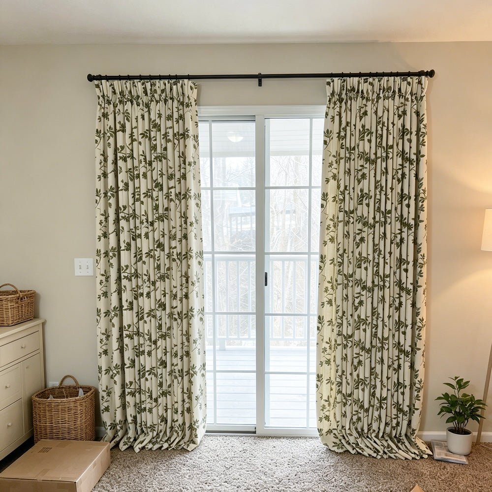 Alibi Neutral Style Subtle Leaf Patterned Curtains
