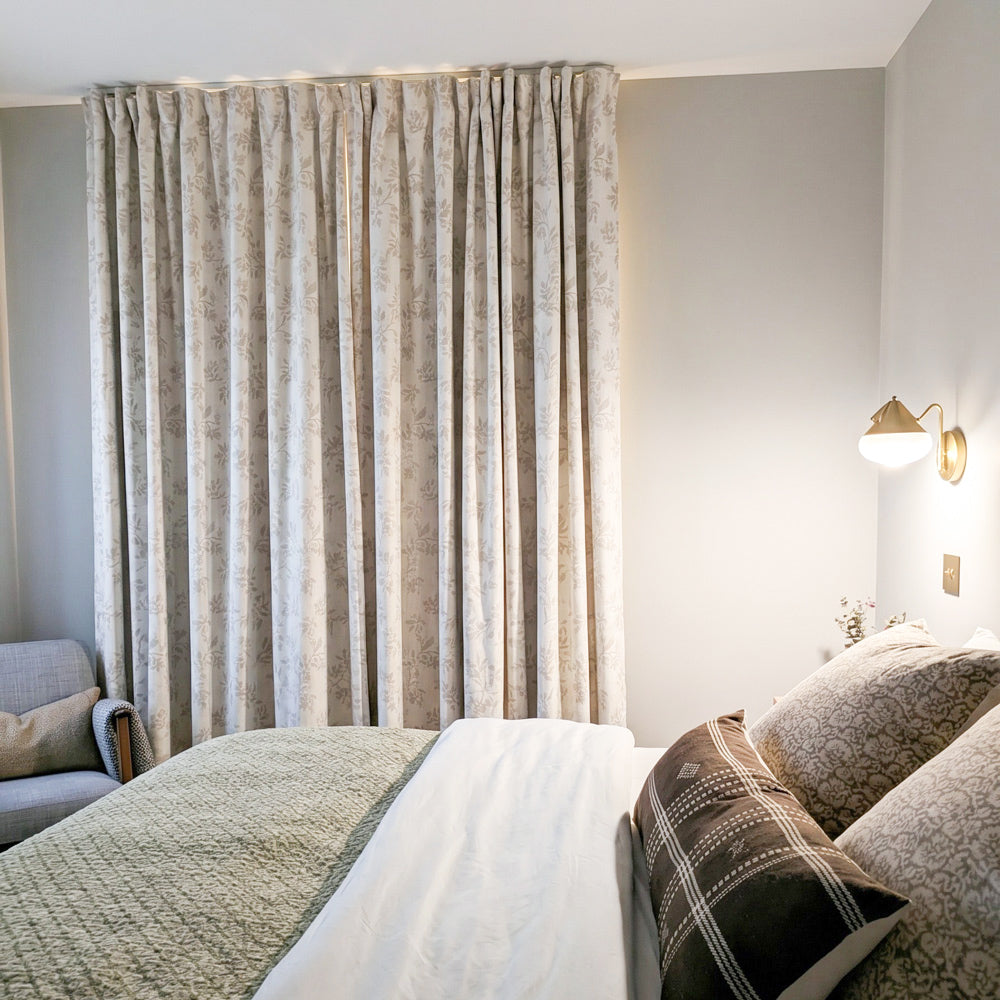 Alibi Neutral Style Subtle Leaf Patterned Curtains