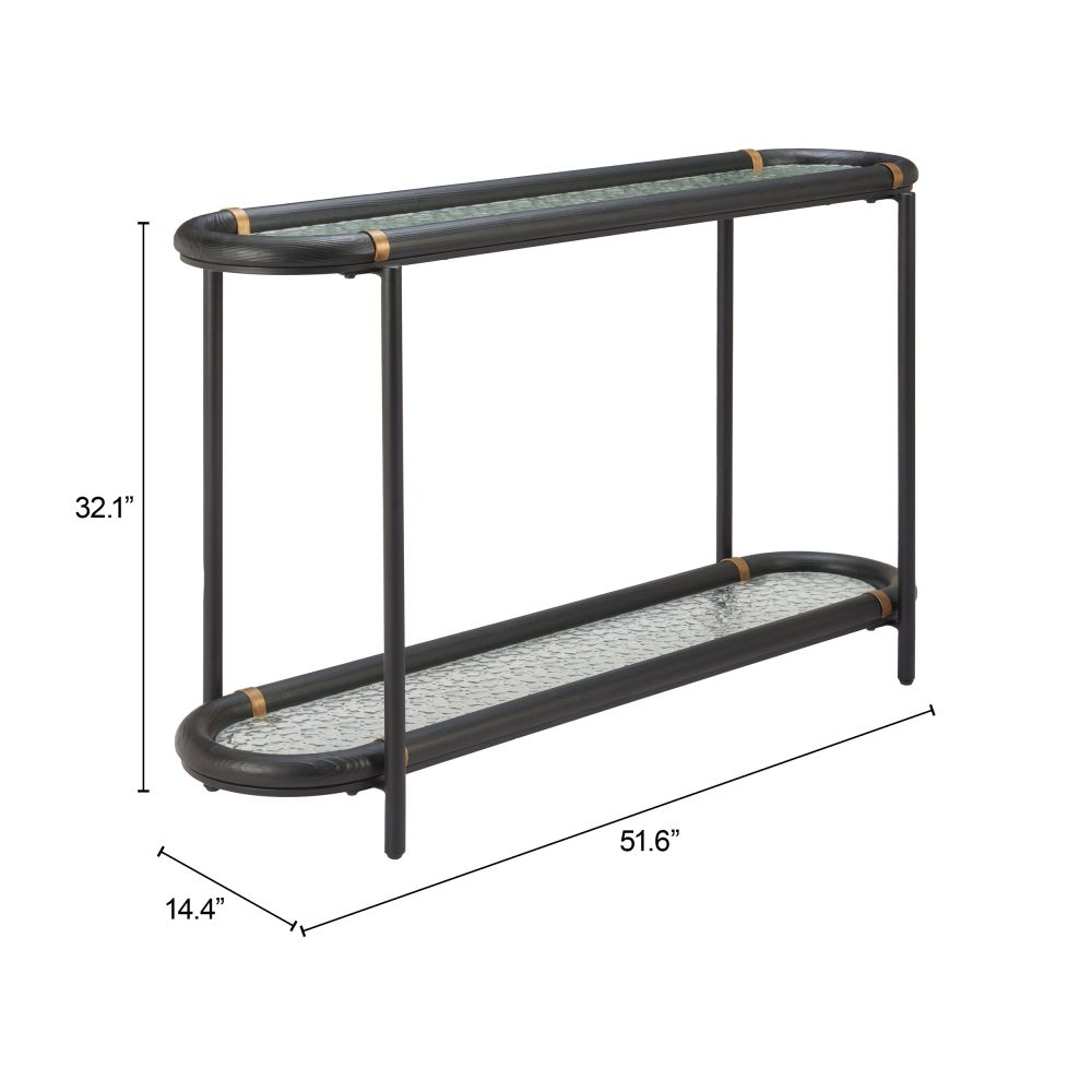 Aneis Glass Top Oval Console Table