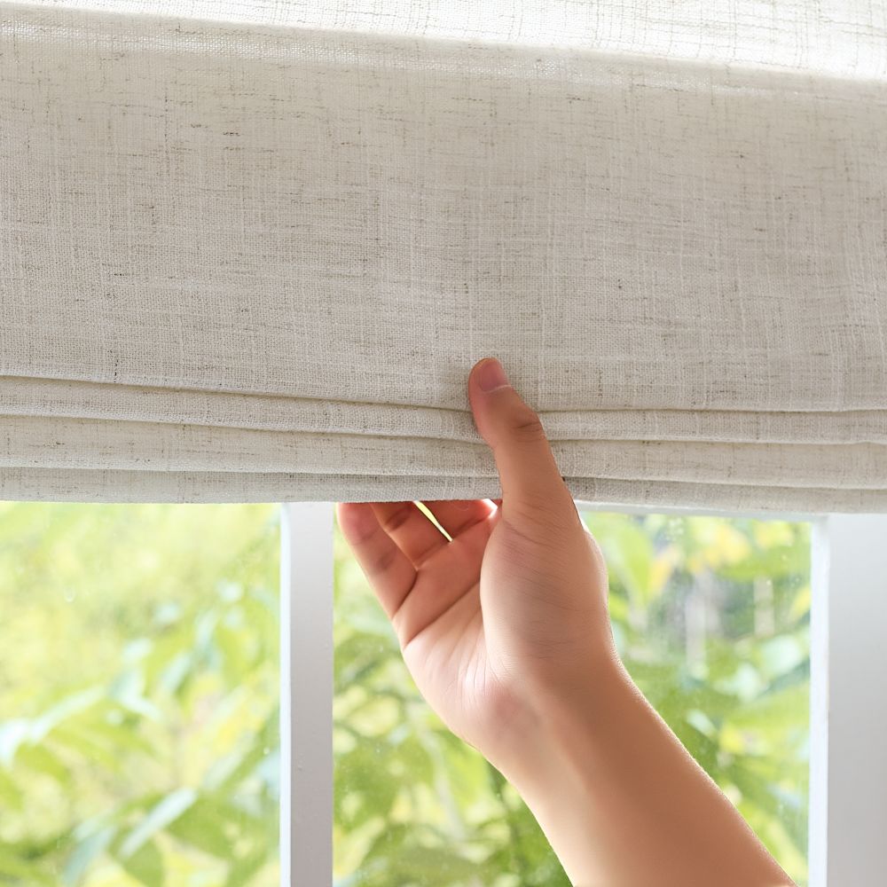 Arabella Light Linen Roman Shade
