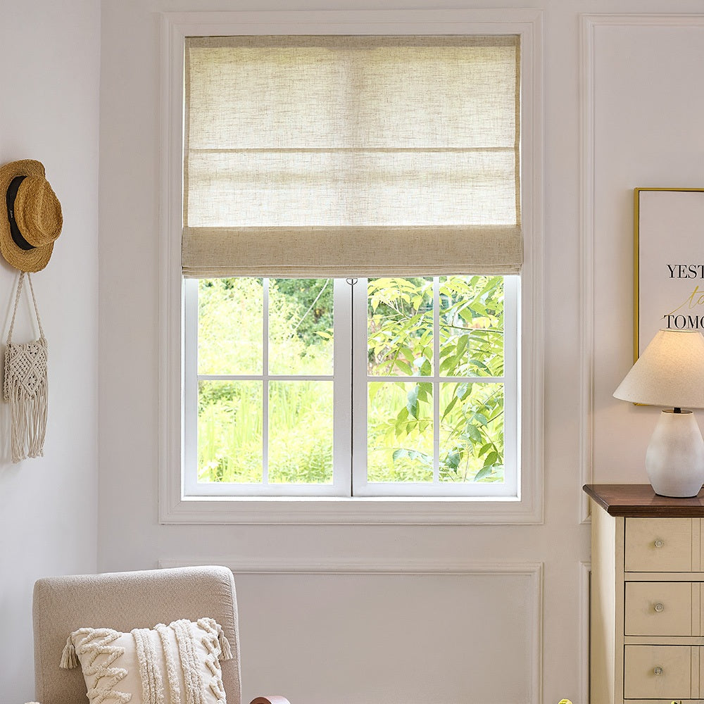 Arabella Light Linen Roman Shade