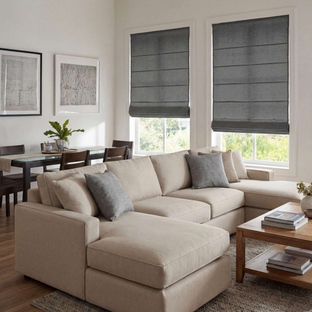 Arabella Light Linen Roman Shade