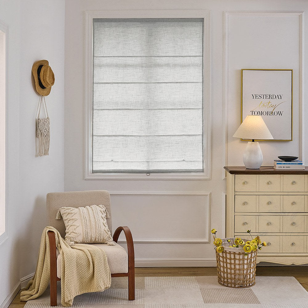 Arabella Light Linen Roman Shade