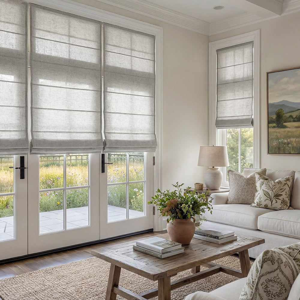 Arabella Light Linen Roman Shade