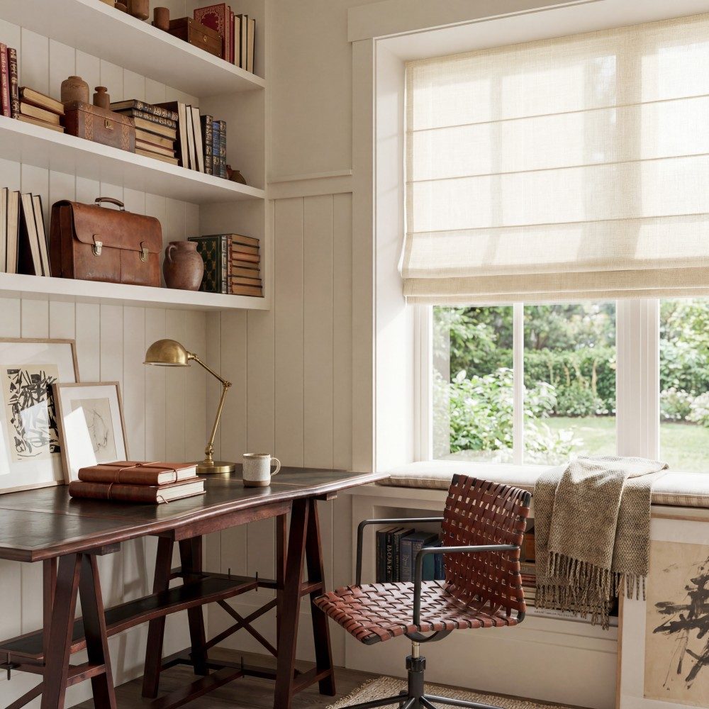 Arabella Light Linen Roman Shade