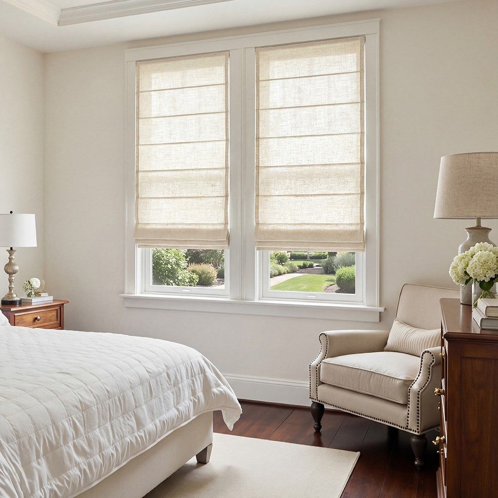 Arabella Light Linen Roman Shade