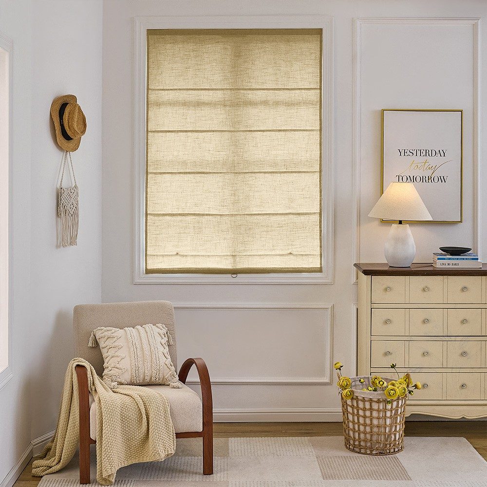 Arabella Light Linen Roman Shade