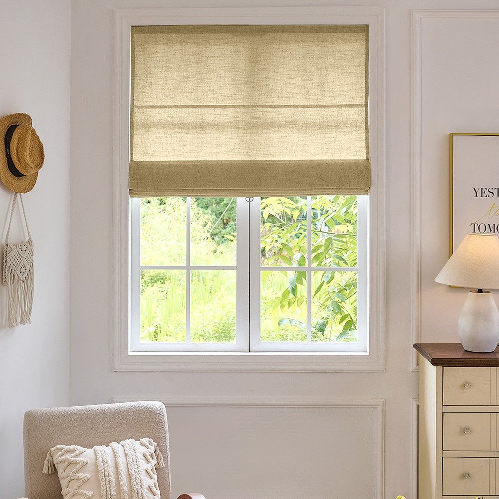Arabella Light Linen Roman Shade
