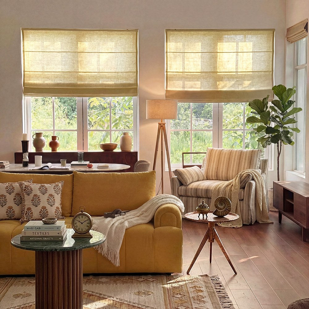 Arabella Light Linen Roman Shade