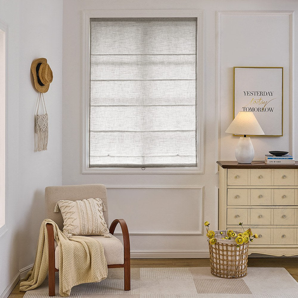 Arabella Light Linen Roman Shade