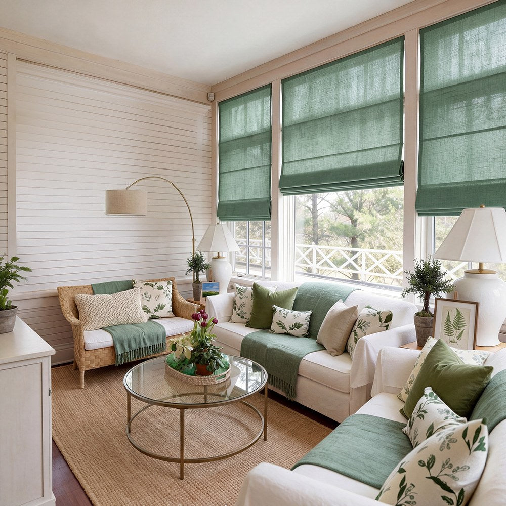 Arabella Light Linen Roman Shade