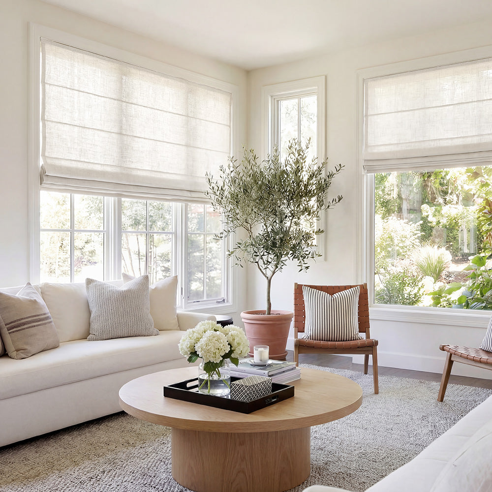 Arabella Light Linen Roman Shade